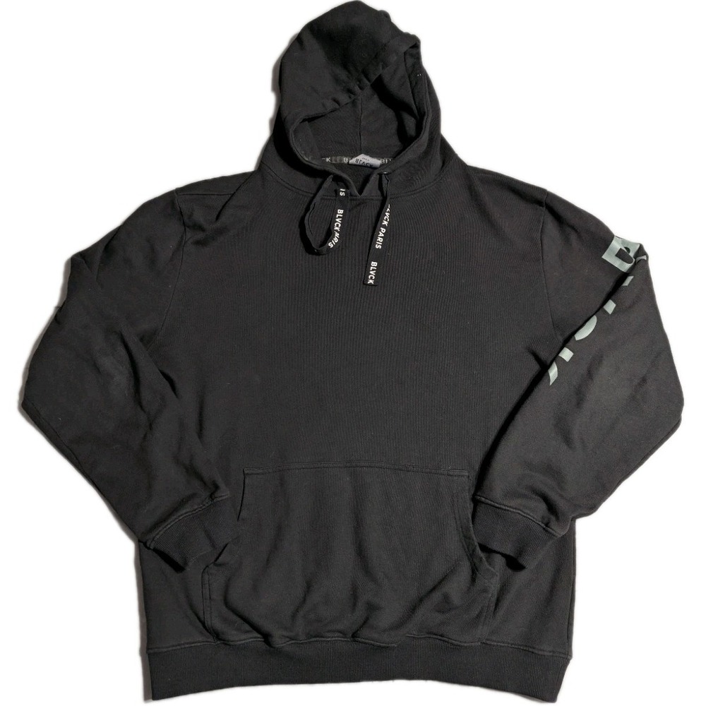 BLVCK Paris Hoodie Mens XL Black Pullover French Terry Streetwear Sweatshirt
